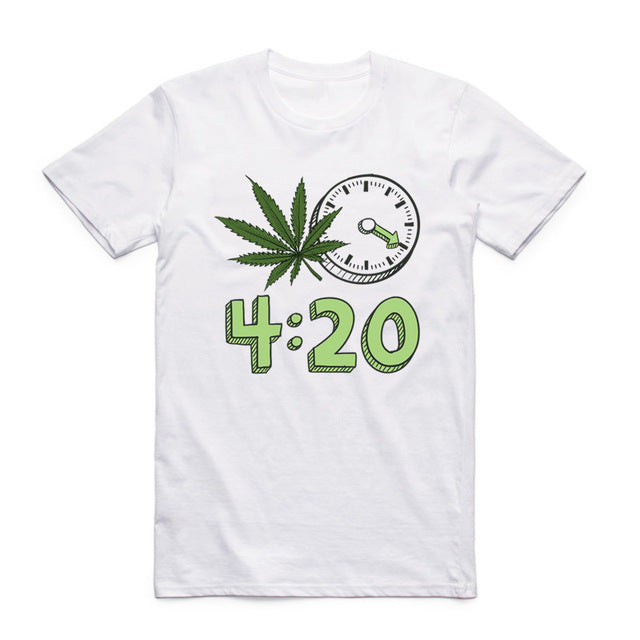 Weed 420 it's Time Print White Casual