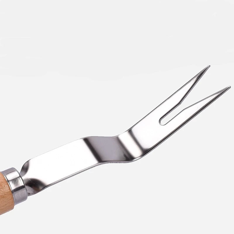 Garden stainless steel weeding fork