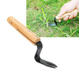 Forked Head Hand Weeder Steel Wood Handle