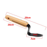 Forked Head Hand Weeder Steel Wood Handle