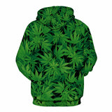 3D Graphic Printed Weed Leaf Hoodie