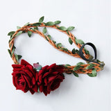 Bride Double Big Rose Flower Headband