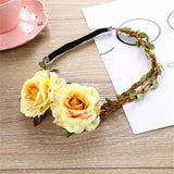 Bride Double Big Rose Flower Headband