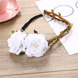 Bride Double Big Rose Flower Headband