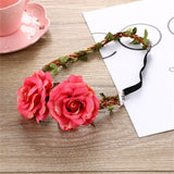Bride Double Big Rose Flower Headband