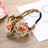 Bride Double Big Rose Flower Headband
