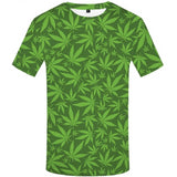 Flower T shirt Green Leaves Tops Weeds