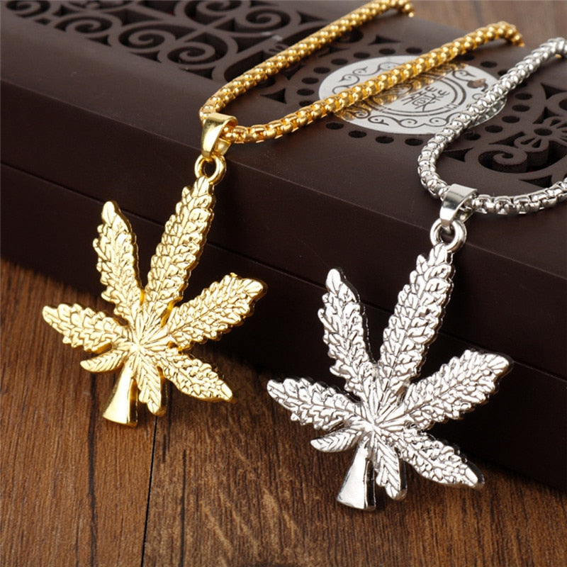 Cannabiss Small Weed Herb Charm Necklace