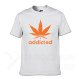 Addicted Weed Leaf T Shirts Cotton