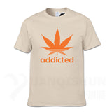 Addicted Weed Leaf T Shirts Cotton