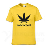 Addicted Weed Leaf T Shirts Cotton