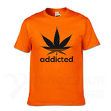 Addicted Weed Leaf T Shirts Cotton