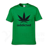 Addicted Weed Leaf T Shirts Cotton