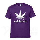 Addicted Weed Leaf T Shirts Cotton