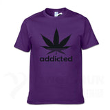 Addicted Weed Leaf T Shirts Cotton