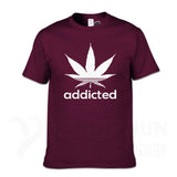 Addicted Weed Leaf T Shirts Cotton