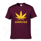 Addicted Weed Leaf T Shirts Cotton