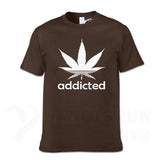 Addicted Weed Leaf T Shirts Cotton