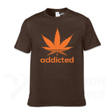 Addicted Weed Leaf T Shirts Cotton