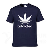 Addicted Weed Leaf T Shirts Cotton