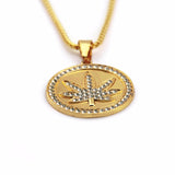 Stone Ice Out Round Pendants Necklaces