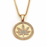 Stone Ice Out Round Pendants Necklaces