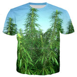 Summer 3D t-shirt Green weed Print