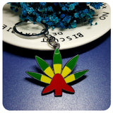 Cannabis Leaf Style "Jamaica"Key Chain