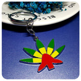 Cannabis Leaf Style "Jamaica"Key Chain