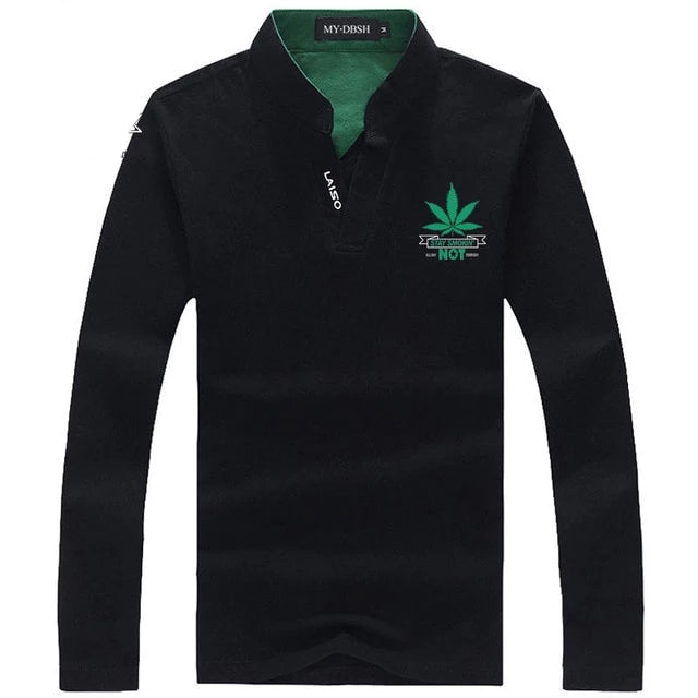 Weeds Green Leaf Men Print T Shirt