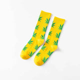 Comfortable Cotton Socks Leaf Casual