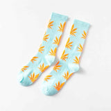 Comfortable Cotton Socks Leaf Casual