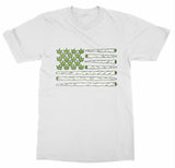 American Weed Flag T-Shirt Casual