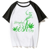 Bong weed T Shirt Round Collar