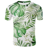 Green Leaves T shirt Flower Tops Weeds