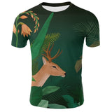 Green Leaves T shirt Flower Tops Weeds